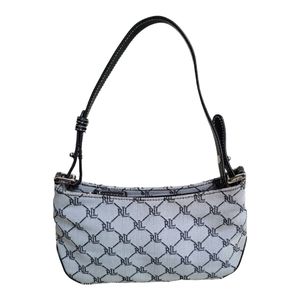 Ralph Lauren RL Monogram Shoulder Mini Bag purse tote black J Crew Logo